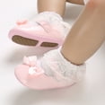 thumbnail image 3 of Yoyauz Baby Girl Mary Jane Shoes Anti Slip Rubber Sole Ballet Slippers Princess Dress Wedding Shoes Newborn Kids Shoes Toddler Shoes（0-12 Month）, 3 of 7