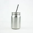 thumbnail image 4 of 2x Tarro de albañil de material acero inoxidable con tapa y inastillable, apto para lavavajillas, de cristal para niños y adultos, plateado perfecl taza de tarro de albañil, 4 of 7