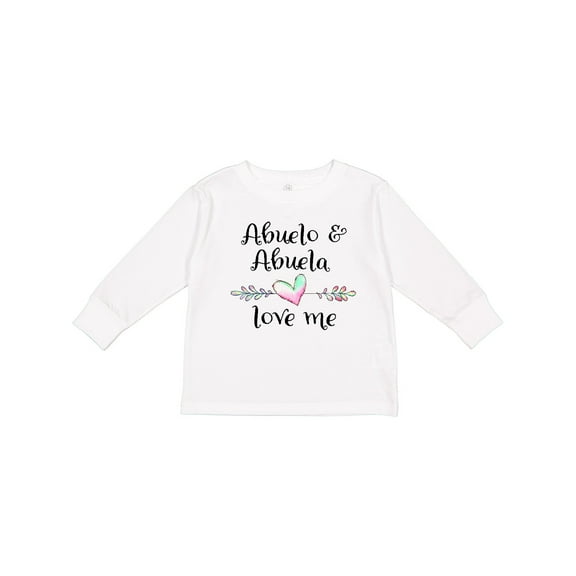 Inktastic Abuelo and Abuela Love Me- Heart Grandchild Boys or Girls Long Sleeve Toddler T-Shirt