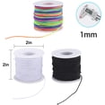 thumbnail image 2 of Stretchy String for Bracelets, 3 Rolls 1 mm 495 Feet Sturdy Elastic String Cord for Jewelry Making, Necklaces, Beading and Crafts (1.0mm Black&Wihte&Rainbow), 2 of 6