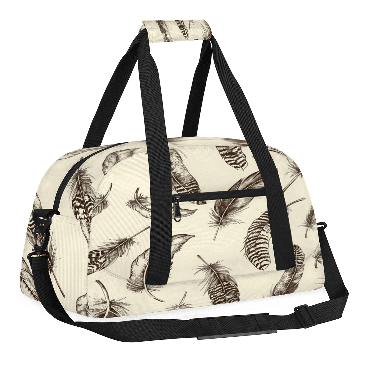 Herdesigns Sports Duffle Bags Travel Duffle Bag Gym Bag Retro Feather Weekender Travel Bag Waterproof Overnight Bag Carry On Travel Tote Bag Dance Bags