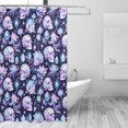 Qokaie Skull crystal flower Pattern Shower Curtain with 12 Plastic