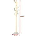 thumbnail image 4 of Gold Coat Rack, Free-standing Small Modern Coat Stand Tree with 6 Hooks, Marble Base, Hat & Coat Cactus Shape Hanger for Bedroom, Office, Metal Vintage, gold, 4 of 13