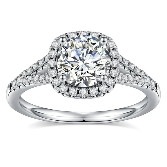 IEFSHINY 1 Carat Moissanite Engagement Ring 925 Sterling Silver Brilliant Round Cut Diamond Ring Wedding Band Promise Wedding Rings for Women Girls
