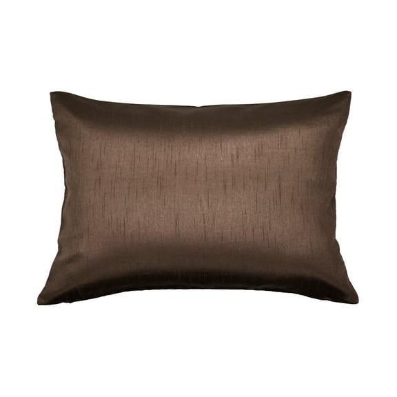 Aiking Home Solid Faux Silk Decorative Throw Pillow COVER 12 by 18 - Brown