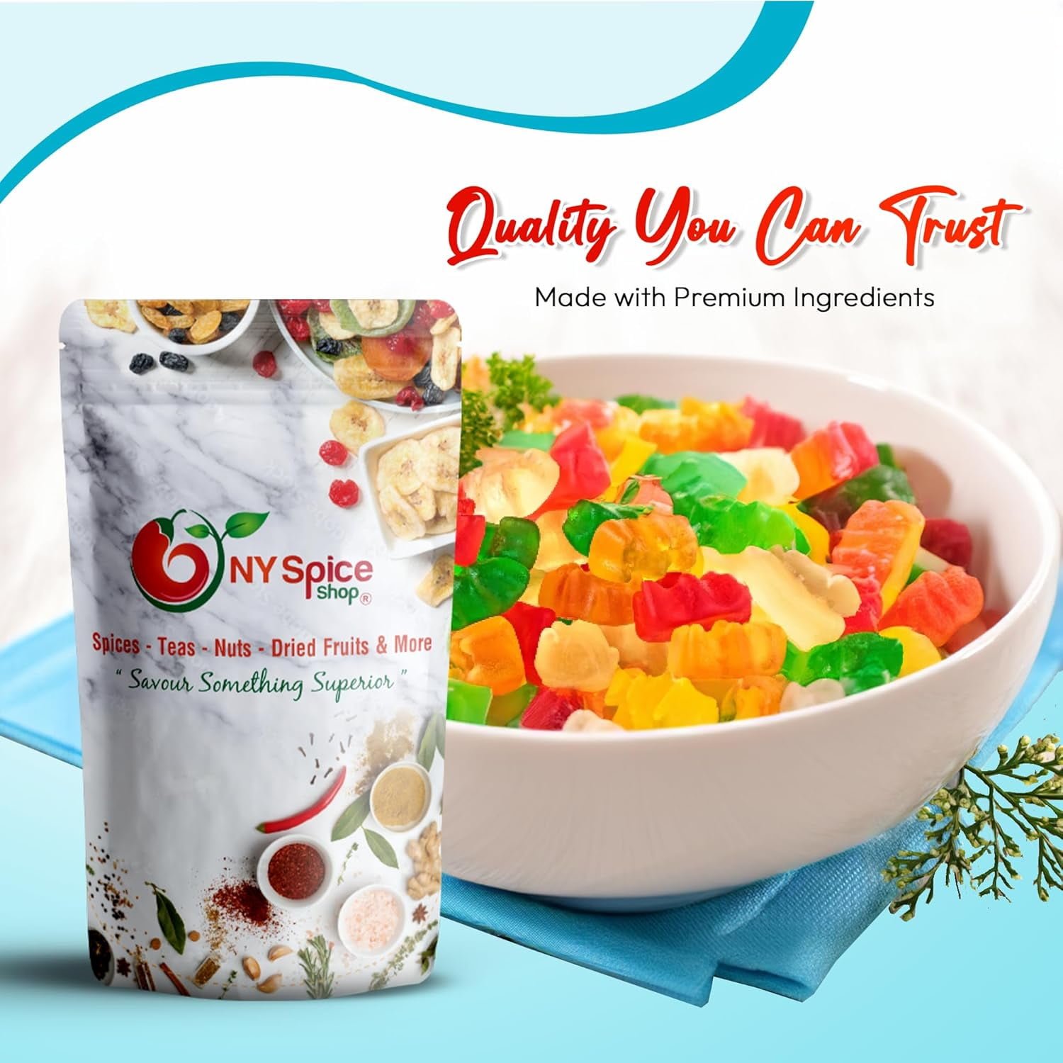 NY SPICE SHOP Sweet Mango Gummy Bears - 5 Pound - Tropical Mango Bears - Gummies Bears Candy - Gummies Fruit Snacks - Gummi Bears Gift For All Occasions