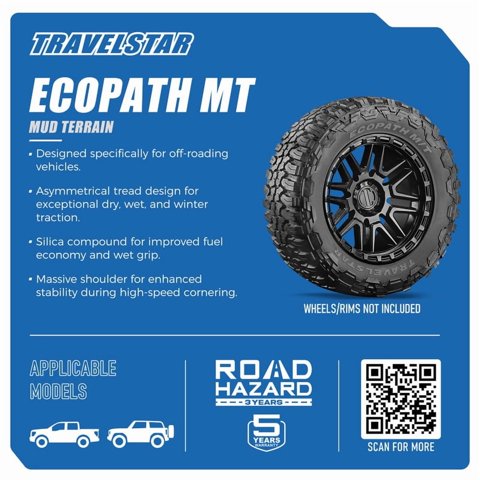 Travelstar Ecopath MT 35X12.50R17LT 10Ply E 121Q Mud Terrain 35/12.50/17 Light Truck Tires simolary.com 21 Travelstar Ecopath MT 35X12.50R17LT 10Ply E 121Q Mud Terrain 35/12.50/17 Light Truck Tires Simolary simolary.com 21