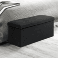 thumbnail image 3 of MoNiBloom 30" Folding Storage Ottoman Bench, PU Leather Collapsible Footrest Ottoman with Storage, for Living Room Bedroom Entryway, Black, 3 of 8