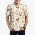 thumbnail image 4 of Vsdgher Chicken Family Print Men's Short Sleeve Stretch Polo Shirt, Moisture-Wicking Performance Polo Shirt, 4 of 8