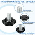 thumbnail image 3 of 12Pack M8 Thread Furniture Feet Levelers, 25x18 Adjustable Leveling Screw, Black, 3 of 6