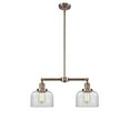 thumbnail image 3 of 209-AC-G74 Innovations Lighting Bell - 2 Light Island In Traditional Style-10 Inches Tall and 21 Inches Wide-Antique Copper Finish-Seedy Glass Color, 3 of 7