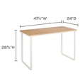thumbnail image 5 of Modern Maple Table Desk With White Metal U Shaped Legs, 5 of 5