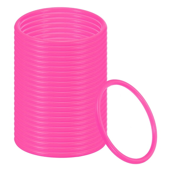Uxcell 4.3 Inch Plastic Ring-Toss Rings for Bottles 24 Pcs Carnival Rings Pink
