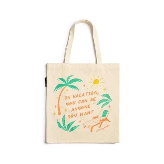 Emily Henry: On Vacation You Can Be Anyone Tote Bag: People We Meet on Vacation, (Hardcover)