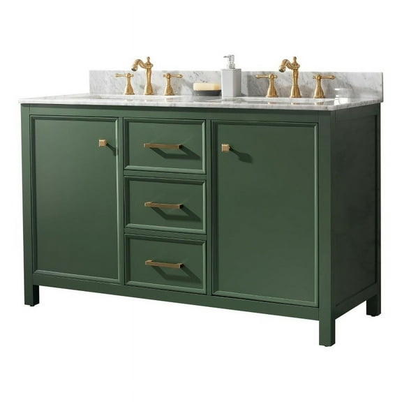 Legion Furniture 54" MDF/Veneer Wood Double Sink Vanity Cabinet - Vogue Green