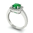 thumbnail image 2 of Solitaire with Accents Engagement Ring for Women - 1.335ct Simulated Emerald in 18K White Gold Promise Ring, 2 of 6