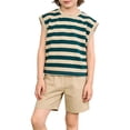 thumbnail image 6 of Jalioing Cotton Tank Tops for Toddler Kids Casual Striped Crew Neck Sleeveless Shirts Little Boys Girls Summer Tops, 6 of 8