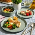 thumbnail image 3 of Gibson Home Crest 12 Piece Stackable Matte Melamine Dinnerware Set - Sage Green, 3 of 6