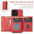 thumbnail image 3 of Compatible with iPhone 12 Pro / 12 Removable 2 in 1 Wallet Case,Retro Premium PU Leather Cell Phone Back Cover Magnetic Detachable with Trifold Wallet Credit Card Cash Holder Kickstand Case,Red, 3 of 9
