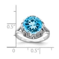 thumbnail image 3 of Solid 14k White Gold 10mm Blue Topaz Engagement Ring Size 9, 3 of 6