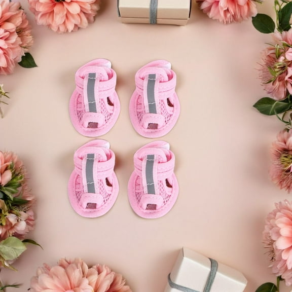 LEDMOMO 4pcs Sandals for Walking on Hot Pavement Mesh Pink