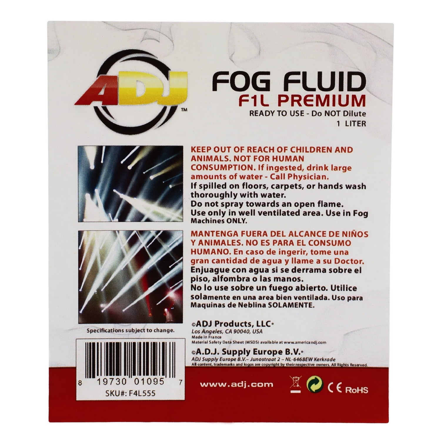 ADJ F1L555 Premium Fog Fluid