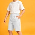 thumbnail image 6 of HAOTAGS Boys' Shorts Stretch Waist Side Pockets Breathable Summer Casual School Uniform ShortsWhite Size 7/8, 6 of 9