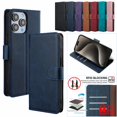 thumbnail image 2 of Étui en Cuir à Rabat pour iPhone 15 14 13 12 11 TP Pro Max 8 7 6S 6 Plus XR X SE3 Protection Multicolore Funda Noir iPhone 12 Pro Max, 2 of 6