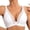 White, variant on Bra for Women Front Closure Wireless Deep V Neck Comfort Everyday Bra Breathable Mesh Side Support Adjustable Straps for Daily Wear