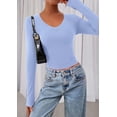 thumbnail image 4 of Blusa Cropped de Manga Larga con Escote en V PRETTYGARDEN Otoño 2025, 4 of 8