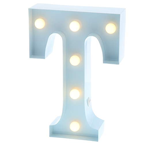 Barnyard Designs Metal Marquee Letter T Light Up Wall Initial Nursery Letter Home And Event Decoration 9 Baby Blue Nbsp Walmart Com Walmart Com