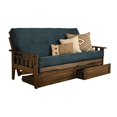 thumbnail image 2 of Kodiak Furniture Tucson Full Futon Set in Rustic Walnut Finish with Storage Drawers, Suede Navy, 2 of 2
