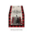 thumbnail image 3 of Hvmvliv 12x71 Inch Christmas Linen Table Runner with Holiday Patterns for Dining Table Home Party Table Runners Decoration Multicolor, 3 of 6