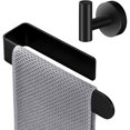 thumbnail image 1 of Juego de 2 Piezas de Accesorios de Baño, Toalleros de Baño Sin Taladro Adhesivo y Ganchos de Toalla para Baño Acero Inoxidable para Uso En Cocinas, Balcones y Baños (Negro), 1 of 4
