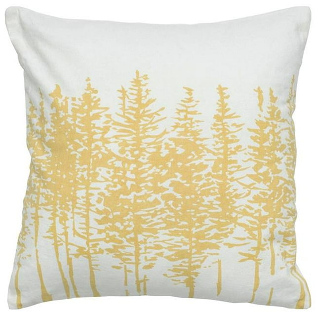 HomeRoots 403128 Grove of Trees Down Throw Pillow, Yellow & Ivory