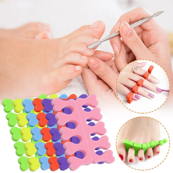 PPgejGEK Manicure Pedicure Toe Separators Sponge Pair for Nail Polish Application Home Salon Use Reusable Comfortable Fit for Adults