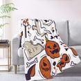 thumbnail image 2 of XMXT Flannel Warm Throw Blanket, Cartoon Halloween Pattern Bedroom Decor Blankets for Bed Couch Living Room, 50 x 70 inches, 2 of 9