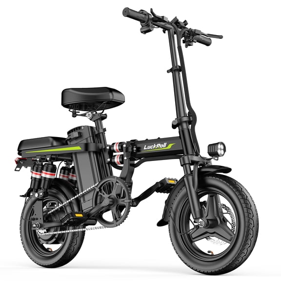 LuckRoll 500W Foldable Electric Bike for Adults, 48V 13Ah 20 mph Removable Battery, 14" Ebike, Electric Mini Bike, Class 2, UL2849, Bicicleta Electrica