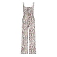 thumbnail image 3 of Women Floral Wide Leg Jumpsuit Sleeveless Square Neck Smocked Casual Summer Outfit, 3 of 6