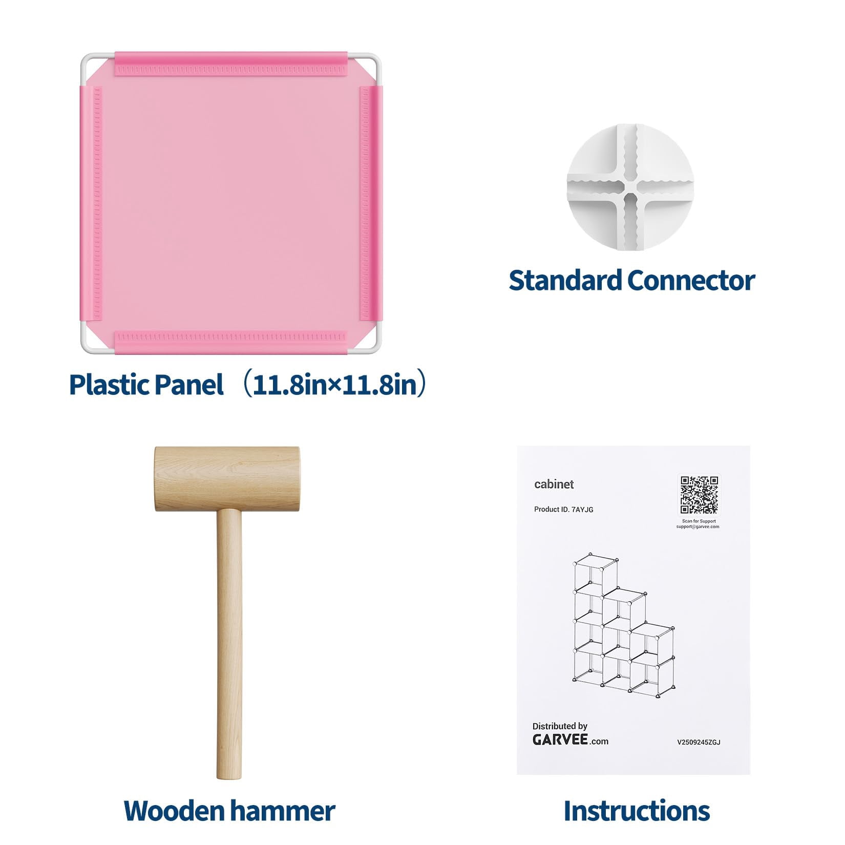 9 Cube Storage Organizer, DIY Modular Bookshelf & Closet Organizer, Plastic Stackable Shelving Cubes with Feet & Rubber Mallet