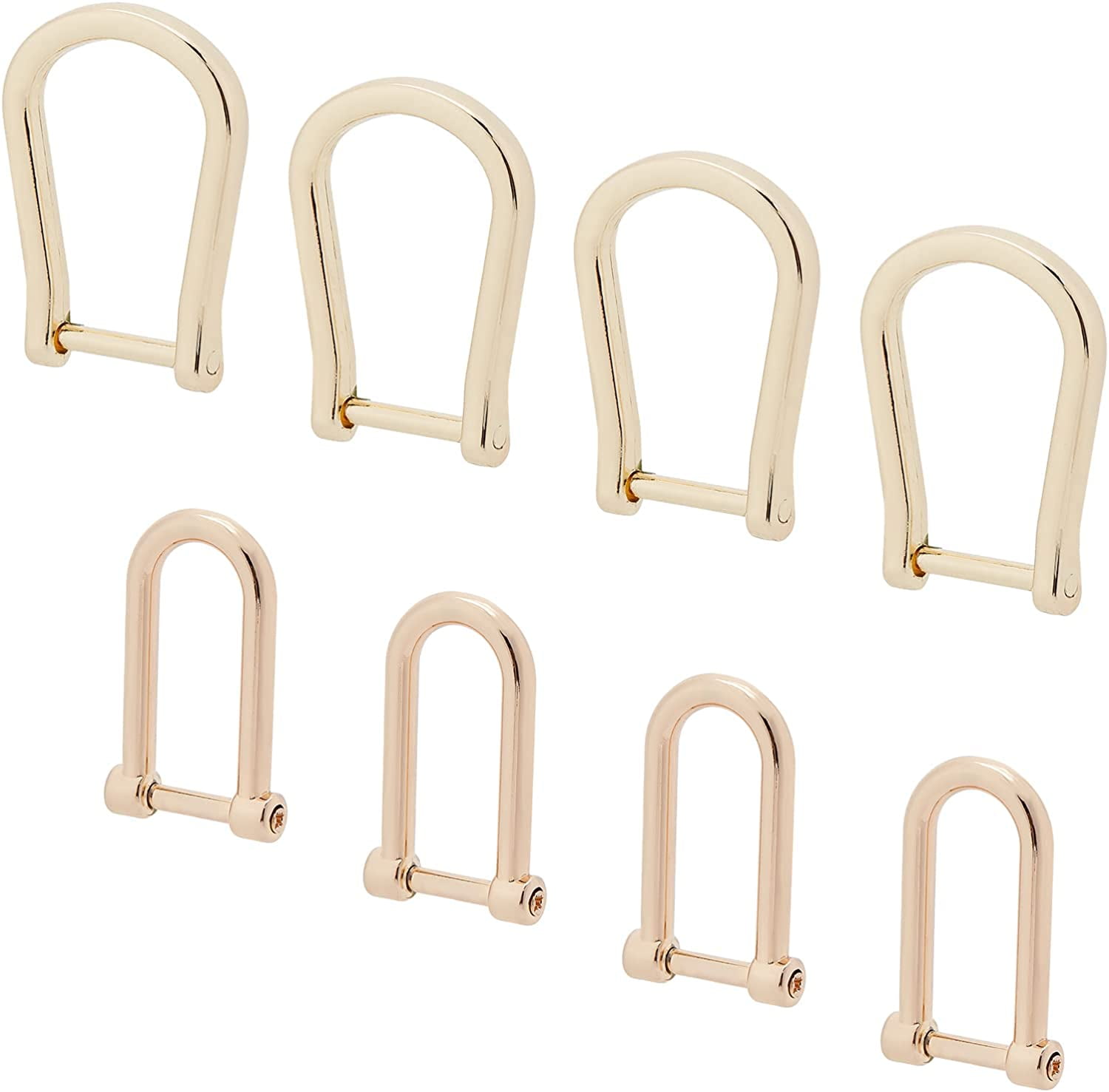 4pack 1 Inch D-rings, Screw in Shackle Horseshoe U Shape D Ring Bets Strap  Loop Purse Accessories 