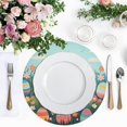thumbnail image 4 of Easter Eggs Rabbits Flowers Black Round Placemats Plate Mats 15 Inch Non-Slip Heat Resistant Washable PVC Set Indoor for Kitchen Dining Table 1PC, 4 of 6