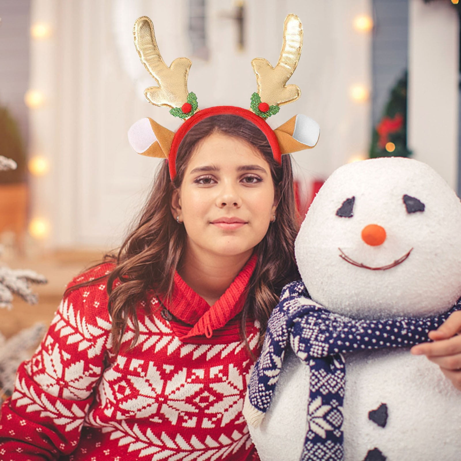 Lot De 2 Bandeaux De Noël Renne Avec Antlers - Serre-Tête Festif Pour Enfants Et Adultes