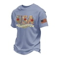 thumbnail image 2 of Hogleaql Patriotic American Flag Men’s T-Shirt, Crewneck 4th Of July Patriotic Shirts Short Sleeve Independence Day USA Graphic for Men Dressy Tee Tops Light Purple S, 2 of 4