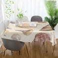 thumbnail image 3 of Yayeee Tablecloths 60" x 60" Rectangle Wrinkle Resistant Party Table Cover, Beige Watercolor Seashells, 3 of 8