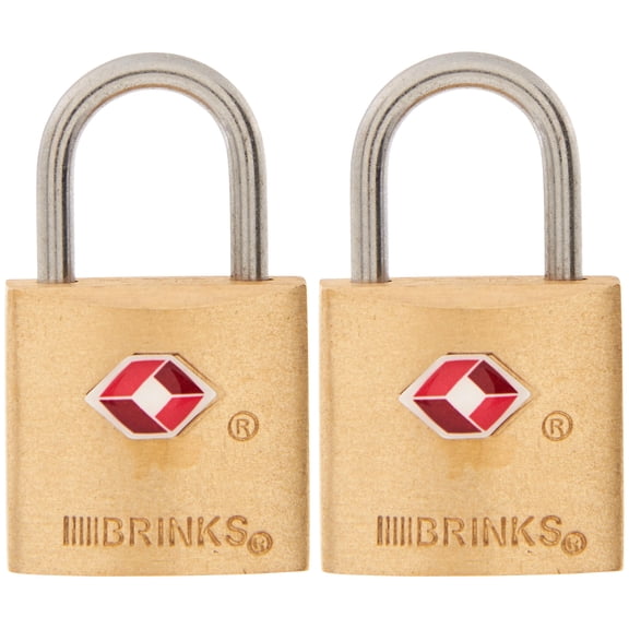 Brinks 22mm tsa brass padlocks, 2-Pack, 4 piece total