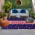 thumbnail image 2 of Independence Day Outdoor Rug for Patio/Deck/Porch, Non-Slip Large Area Rug 3 x 5 Ft, American Flag Red Blue Star Striped Indoor Outdoor Rugs Washable Area Rugs, Reversible Camping Rug Carpet Runner, 2 of 8