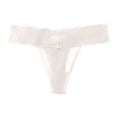 thumbnail image 4 of YWDJ Sexy Thongs for Women Lace Lightweight No Show Sexy Lace Underwear Comfortable and Slim Hollowed Out Solid Panties Briefs White S, 4 of 4