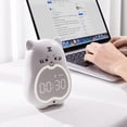 thumbnail image 3 of Reloj despertador de escritorio, mesita de noche, temporizador, mesa, dormitorio, luz de noche, despertador digital para blanco, 3 of 9