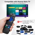 thumbnail image 2 of Control remoto de repuesto para Hisense TCL Sharp Onn Roku TV, 2 of 5